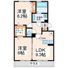 クレアトゥール 2LDKの間取り