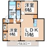 グリーンビュー　Ｃ 2LDKの間取り