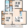 グリーンビュー　Ｃ 2LDKの間取り