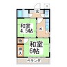 もくれん荘 2Kの間取り