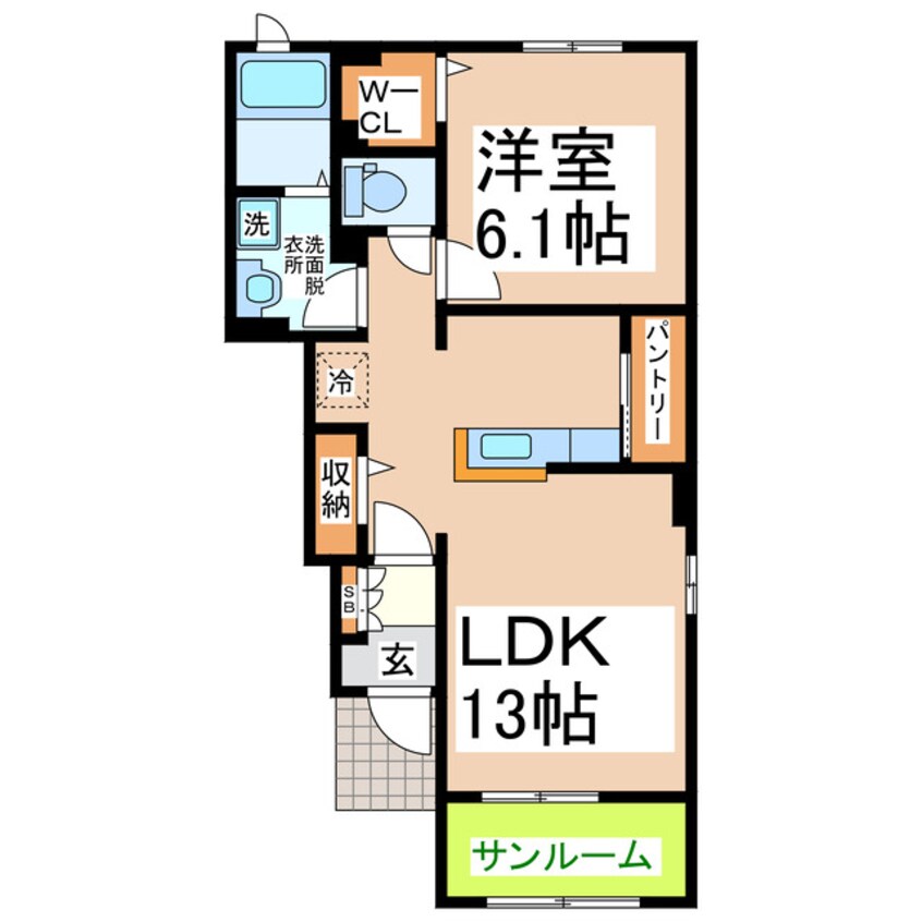 間取図 熊本電鉄バス/亀井 徒歩5分 1階 築10年