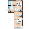 アルヴィータ 1LDKの間取り