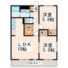 カインドネス 2LDKの間取り