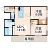 シャーメゾンMOTOYAMA 2LDKの間取り