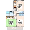 グランドール楠AB 2DKの間取り