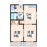 フォルシアⅡ 2DKの間取り