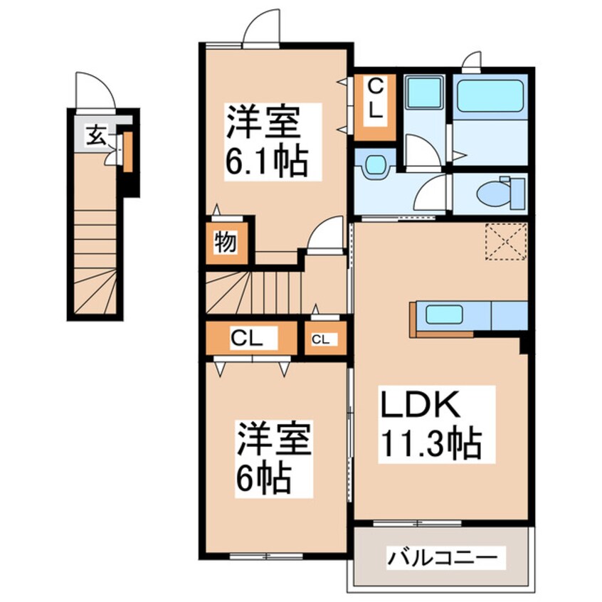 間取図 グランディール楡木　Ⅰ・Ⅱ