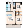 Leaf 2LDKの間取り