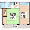 清水アパート 1DKの間取り