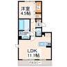 フェリジエ 1LDKの間取り