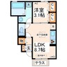 グローリー　Ｊ 1LDKの間取り