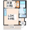 Viento大津杉水 1LDKの間取り