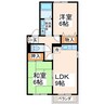 ラ・ヴェルムＡ・Ｂ 2LDKの間取り