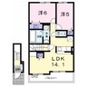 ジェルメ・カーサⅣ 2LDKの間取り