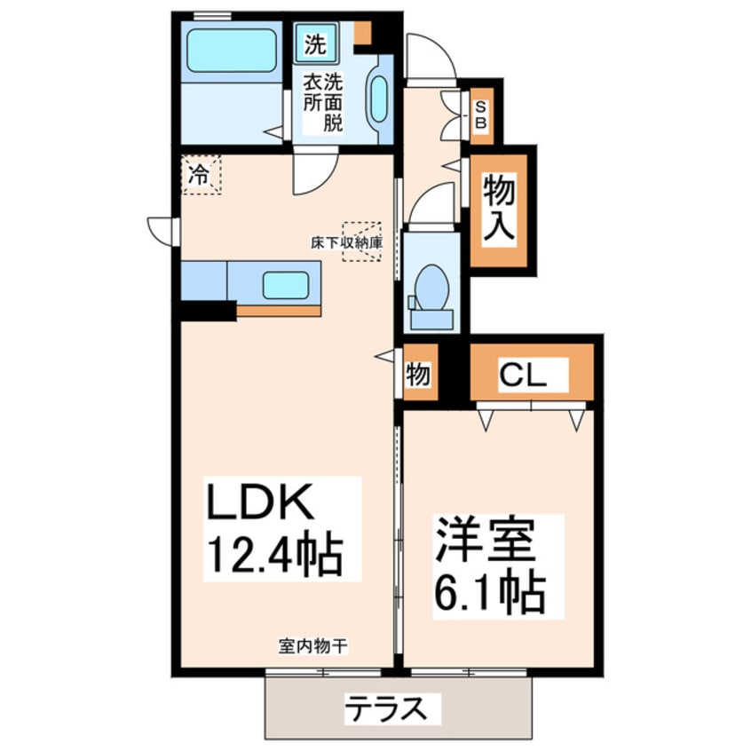 間取図 黒髪サンハイツⅢ　Ａ・Ｂ