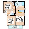 ラフォーン 2LDKの間取り
