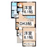 Piaget八景水谷 2DKの間取り