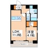 グランシエル上熊本 1LDKの間取り
