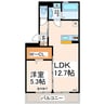 エクセル大窪 1LDKの間取り