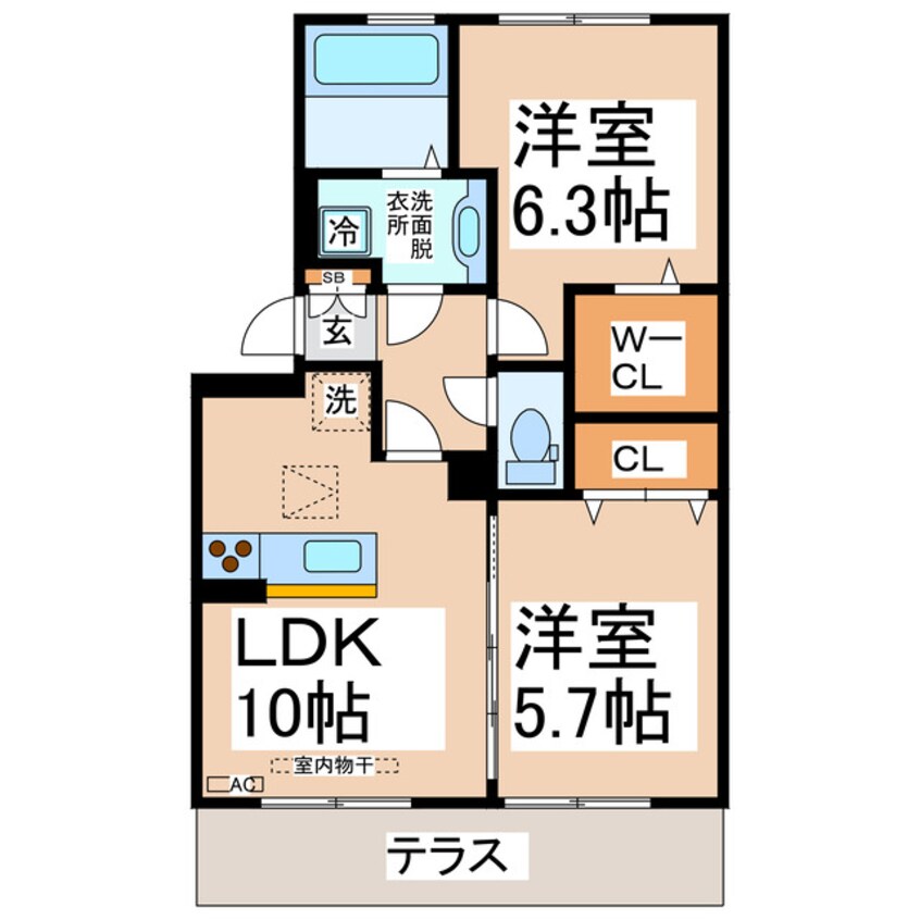 間取図 産交バス（熊本市）/植木五両 徒歩3分 1階 築7年