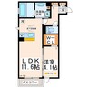 ピラール清水 1LDKの間取り