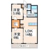 メゾンシャリテⅢ 2LDKの間取り