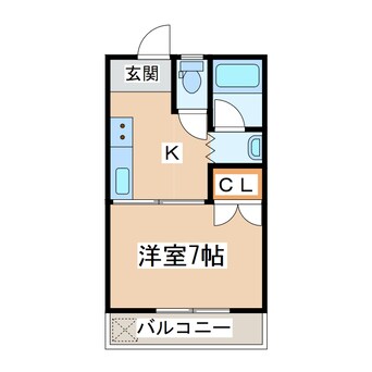 間取図 熊本都市バス（熊本市）/上保田窪 徒歩3分 3階 築42年