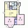 メゾンドソレイユ 2LDKの間取り