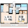 インペリアル 1LDKの間取り