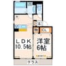 坪井サンハイツⅣ 1LDKの間取り