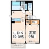 坪井サンハイツⅣ 1LDKの間取り