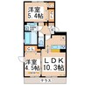 サンフラワー須屋 2LDKの間取り