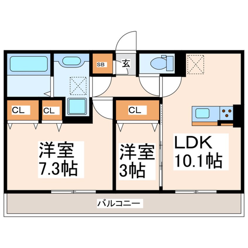 間取図 セキュレア須屋　H