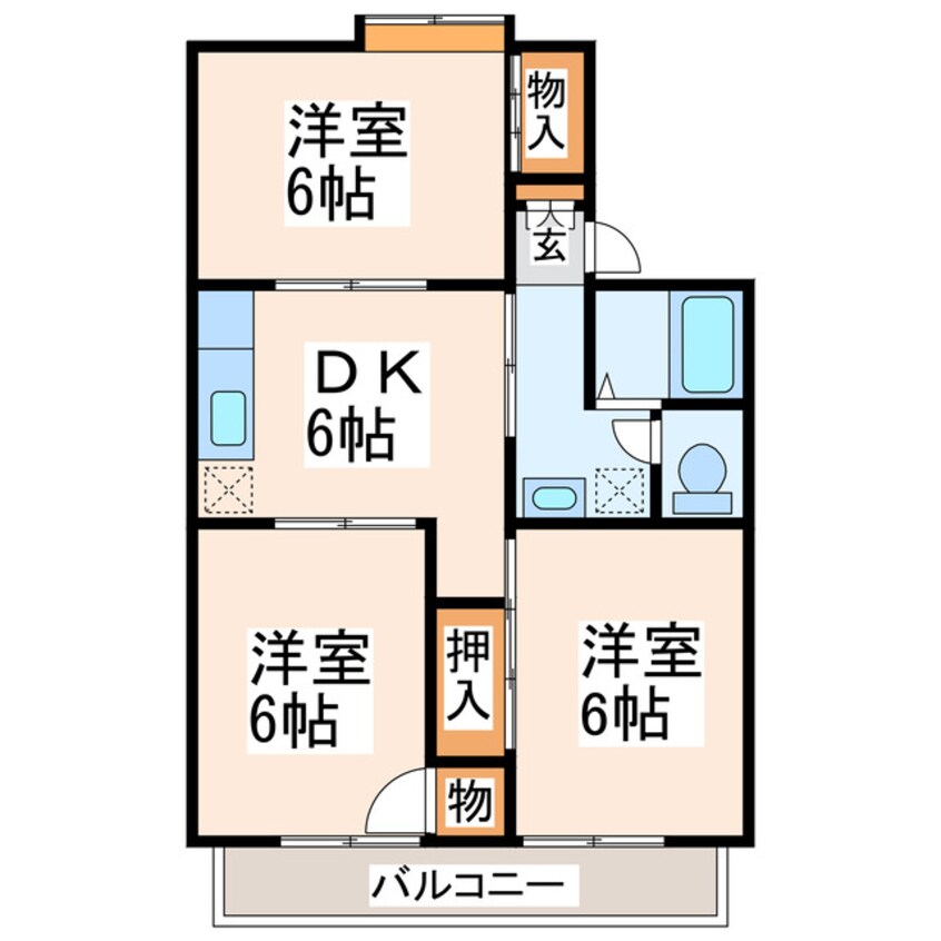 間取図 産交バス（熊本市周辺）/八反田入口 徒歩3分 2階 築32年