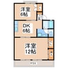 セジュールＨＡＹＡＳＨＩ 2DKの間取り