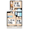 D-room八景水谷 2LDKの間取り