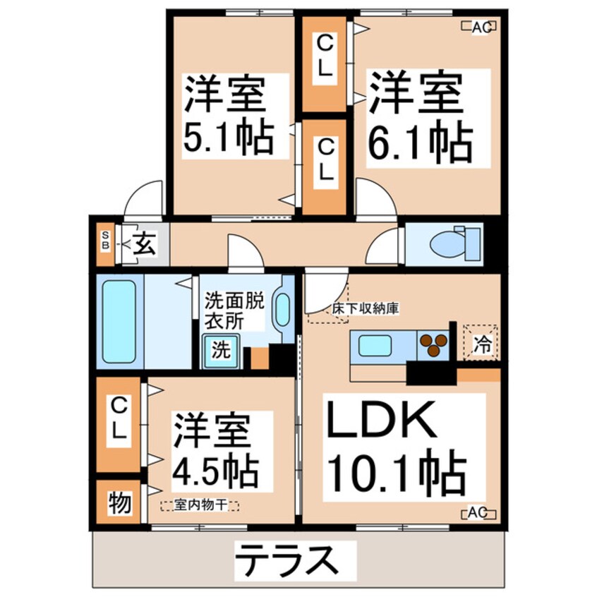 間取図 グレース　ソシアＡ・Ｂ