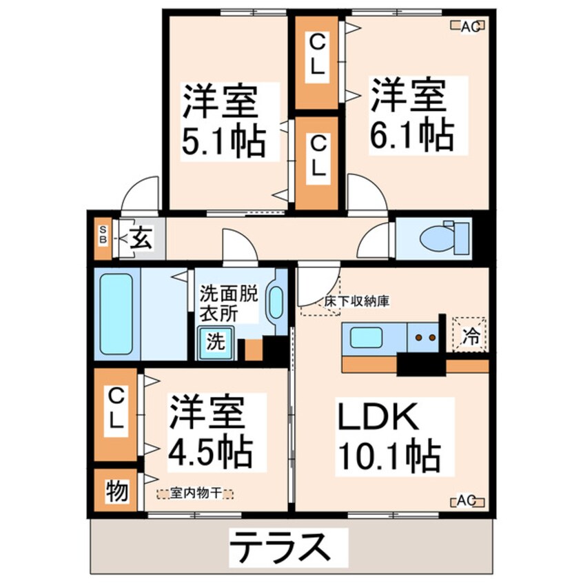 間取図 グレース　ソシアＡ・Ｂ