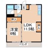 サンシティＫ 1LDKの間取り