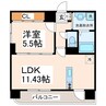 ガウディ黒髪 1LDKの間取り