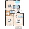 サンハイム須屋 2LDKの間取り
