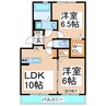 サンハイム須屋 2LDKの間取り