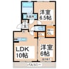 サンハイム須屋 2LDKの間取り