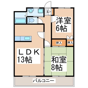 間取図 ラフォーレ自由ヶ丘B