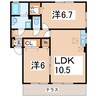 パレオＡ・Ｂ 2LDKの間取り