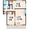 パレオＡ・Ｂ 2LDKの間取り