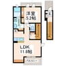 ガーデニア 1LDKの間取り