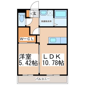 間取図 熊本電気鉄道藤崎線/八景水谷駅 徒歩8分 1階 築4年