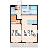 熊本電気鉄道藤崎線/八景水谷駅 徒歩8分 2階 築5年 1LDKの間取り