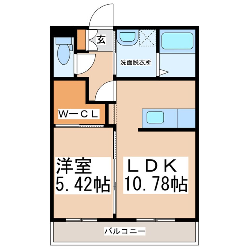 間取図 熊本電気鉄道藤崎線/八景水谷駅 徒歩8分 2階 築4年